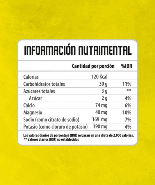 Carb up 1.8kg informacion nutrimental